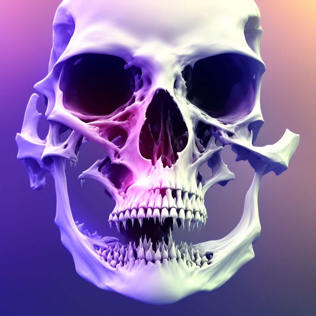 Fracture of nasal bones, initial encounter for open fracture digital illustration