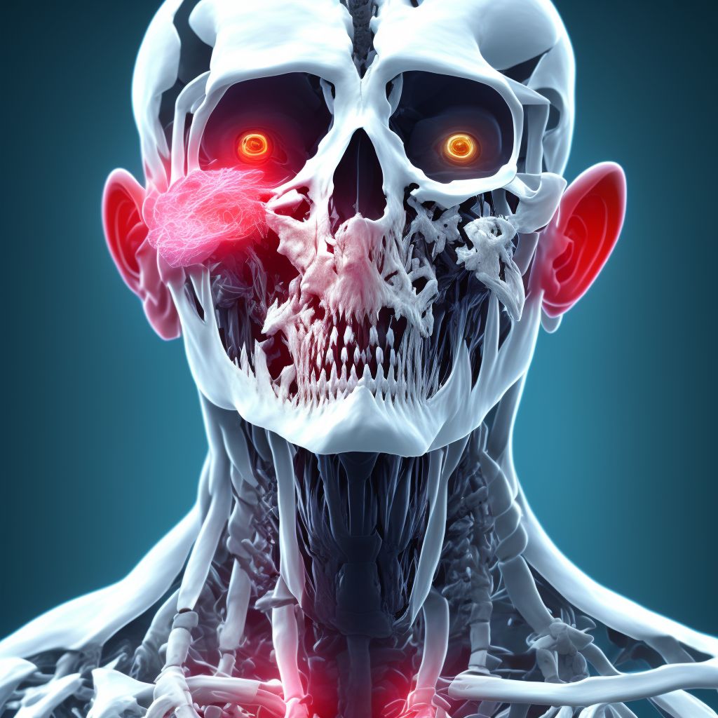 Zygomatic fracture, unspecified side, subsequent encounter for fracture with nonunion digital illustration