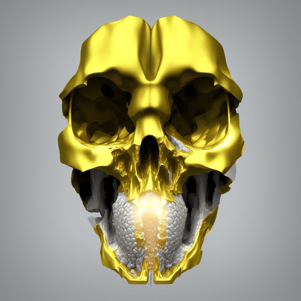 Maxillary fracture, right side, subsequent encounter for fracture with nonunion digital illustration