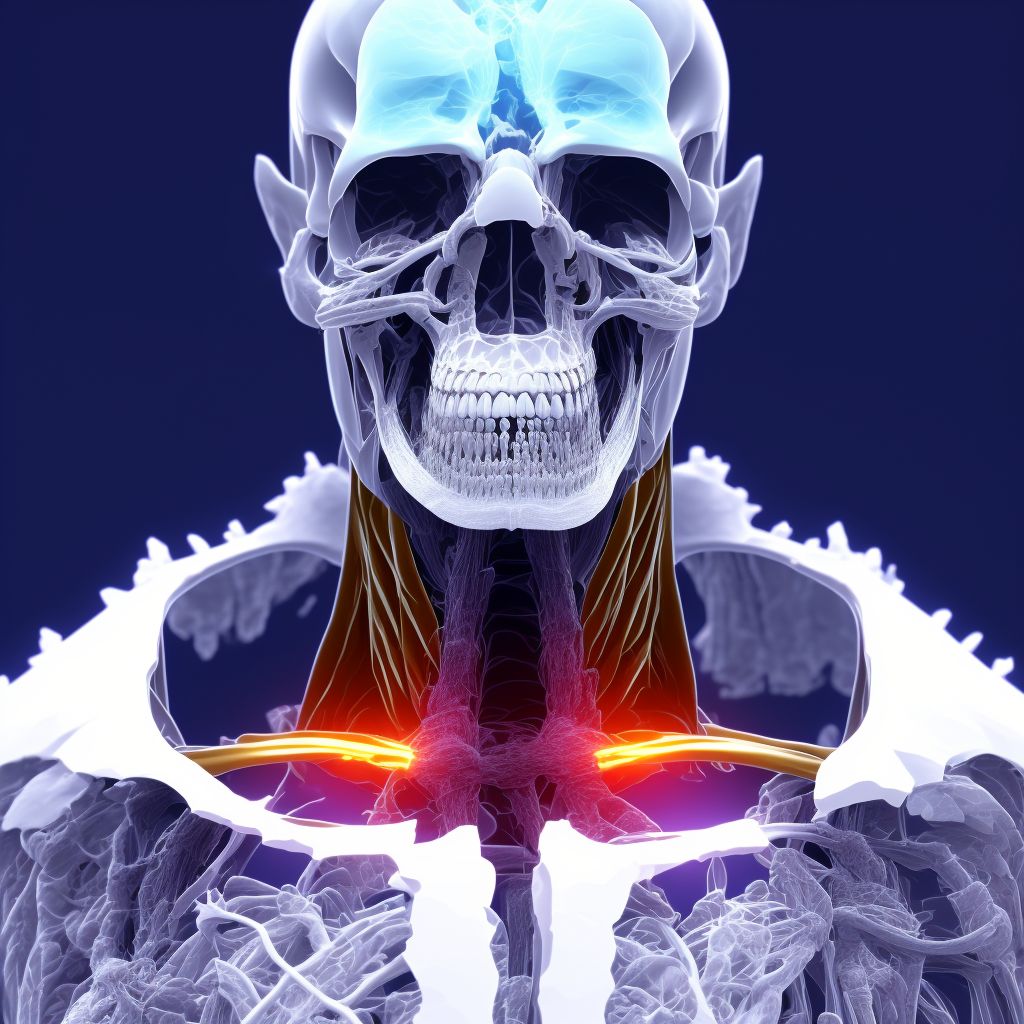 Maxillary fracture, right side, sequela digital illustration