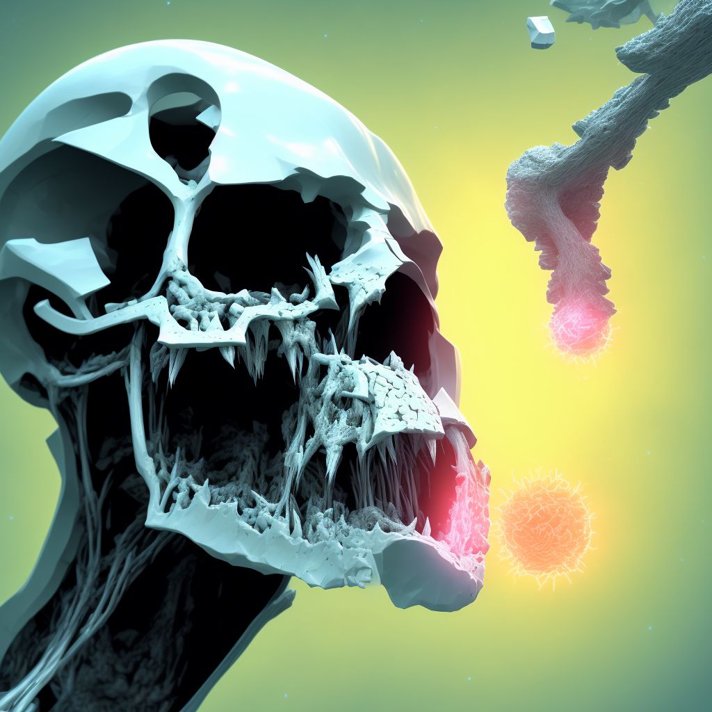 Maxillary fracture, left side, initial encounter for closed fracture digital illustration