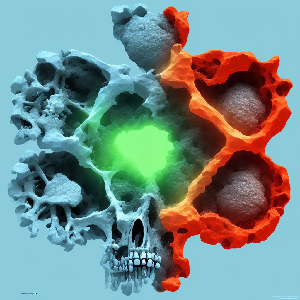 Maxillary fracture, left side, sequela digital illustration