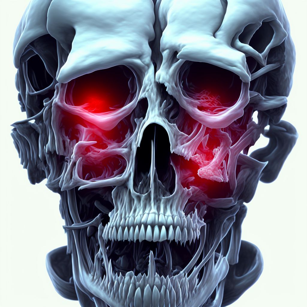 Zygomatic fracture, right side, sequela digital illustration