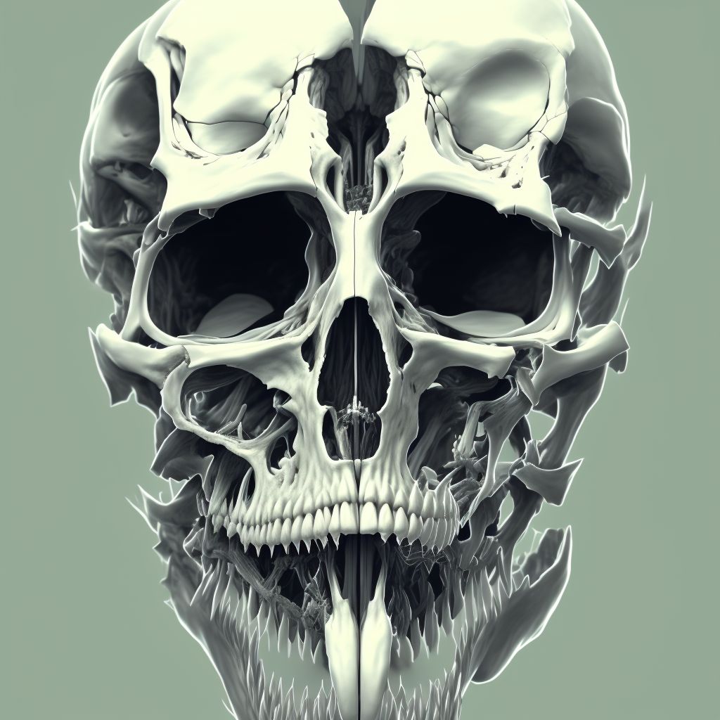 Zygomatic fracture, left side, subsequent encounter for fracture with routine healing digital illustration