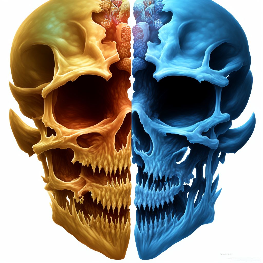 Zygomatic fracture, left side, sequela digital illustration