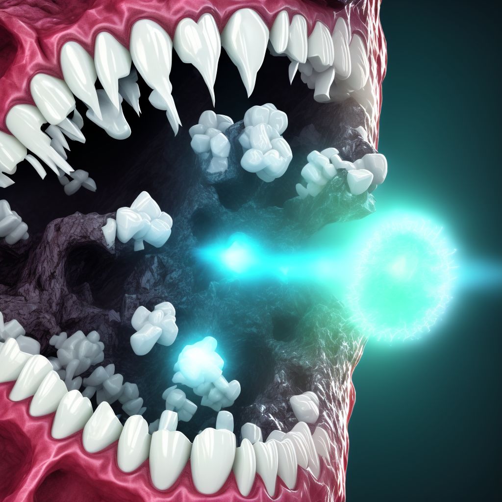 Fracture of tooth (traumatic), initial encounter for closed fracture digital illustration