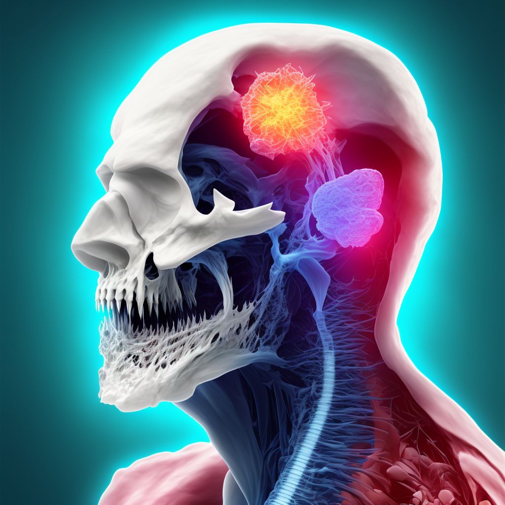 Fracture of tooth (traumatic), subsequent encounter for fracture with nonunion digital illustration