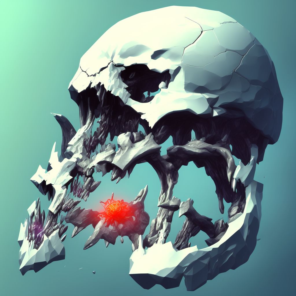 Fracture of unspecified part of body of right mandible, subsequent encounter for fracture with nonunion digital illustration