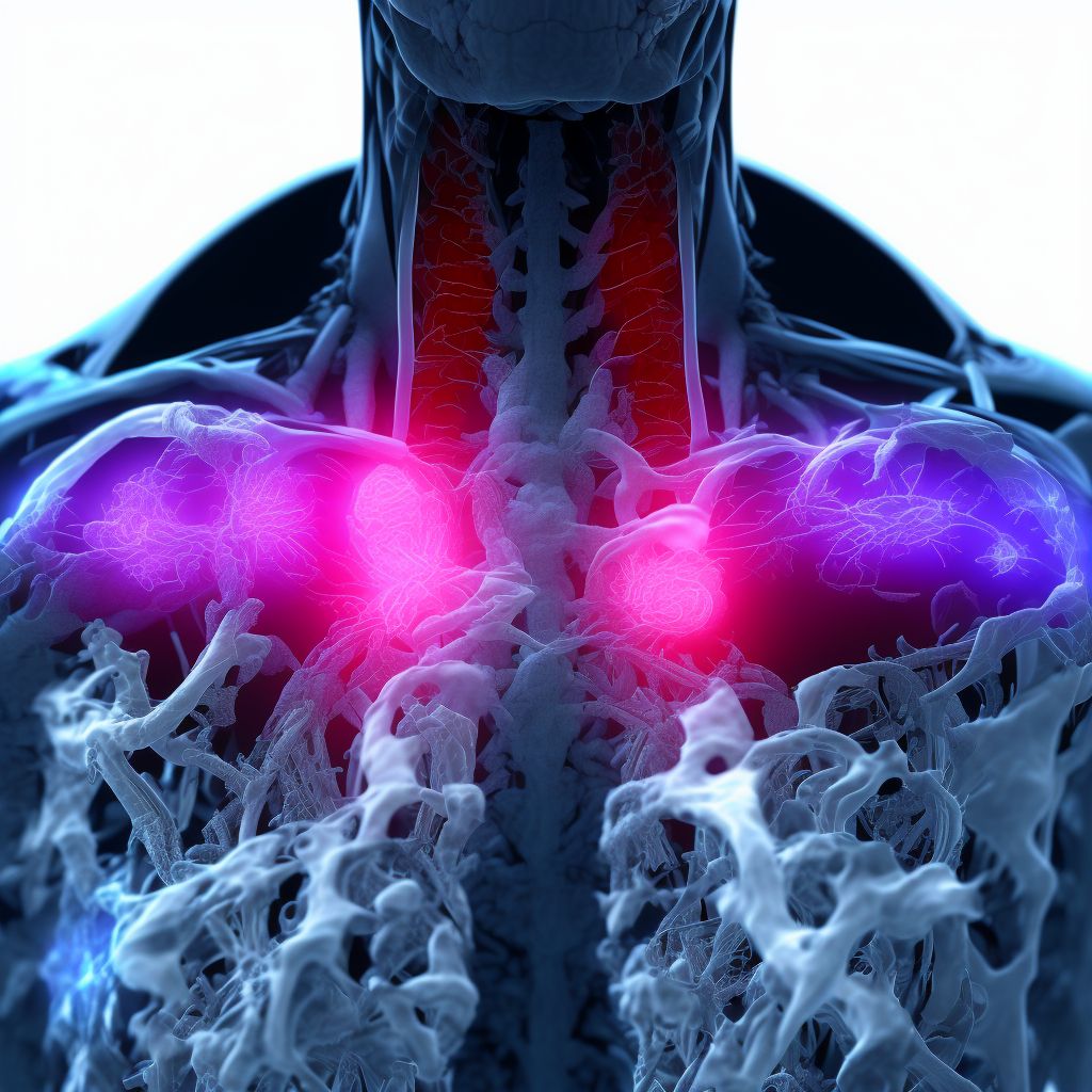 Fracture of unspecified part of body of right mandible, sequela digital illustration