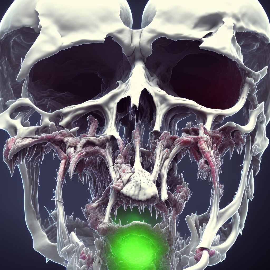 Fracture of mandible, unspecified, subsequent encounter for fracture with nonunion digital illustration