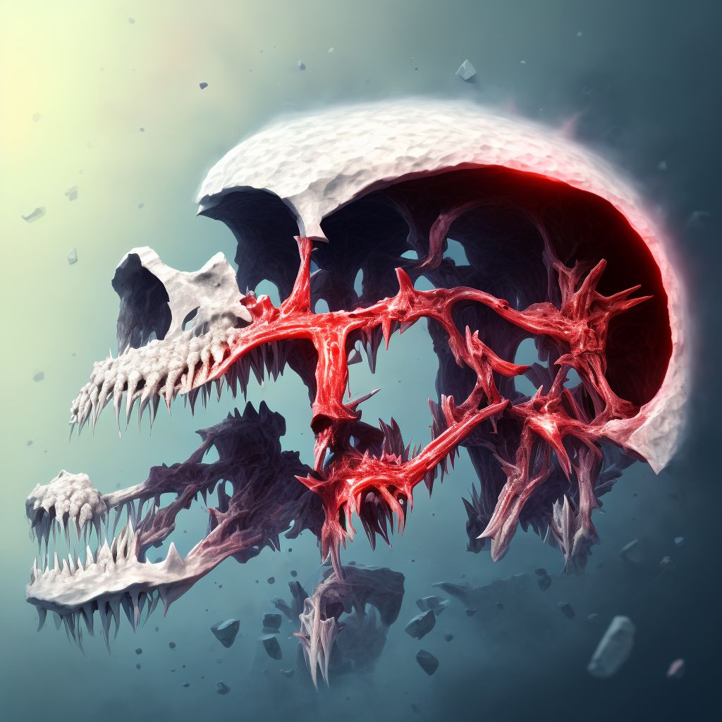 Fracture of condylar process of mandible, unspecified side, initial encounter for closed fracture digital illustration