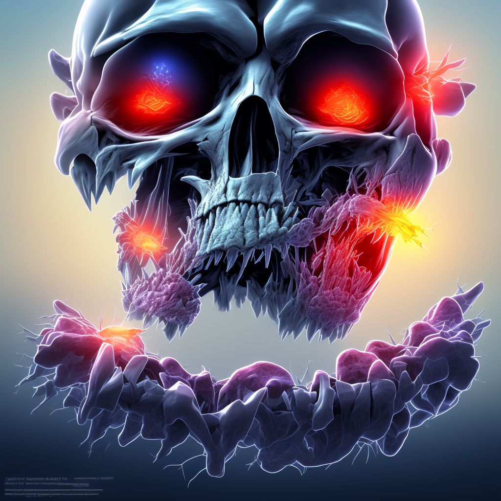 Fracture of subcondylar process of left mandible, subsequent encounter for fracture with nonunion digital illustration