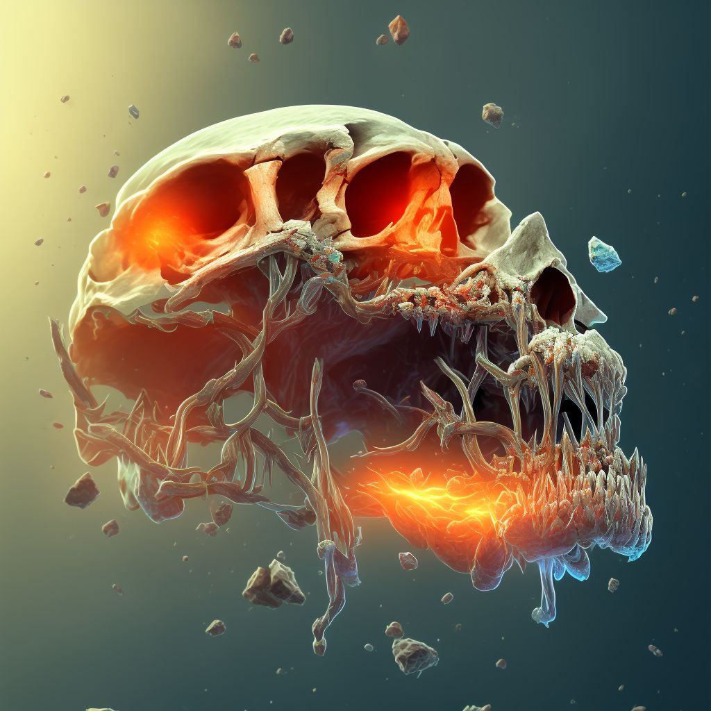 Fracture of subcondylar process of left mandible, sequela digital illustration