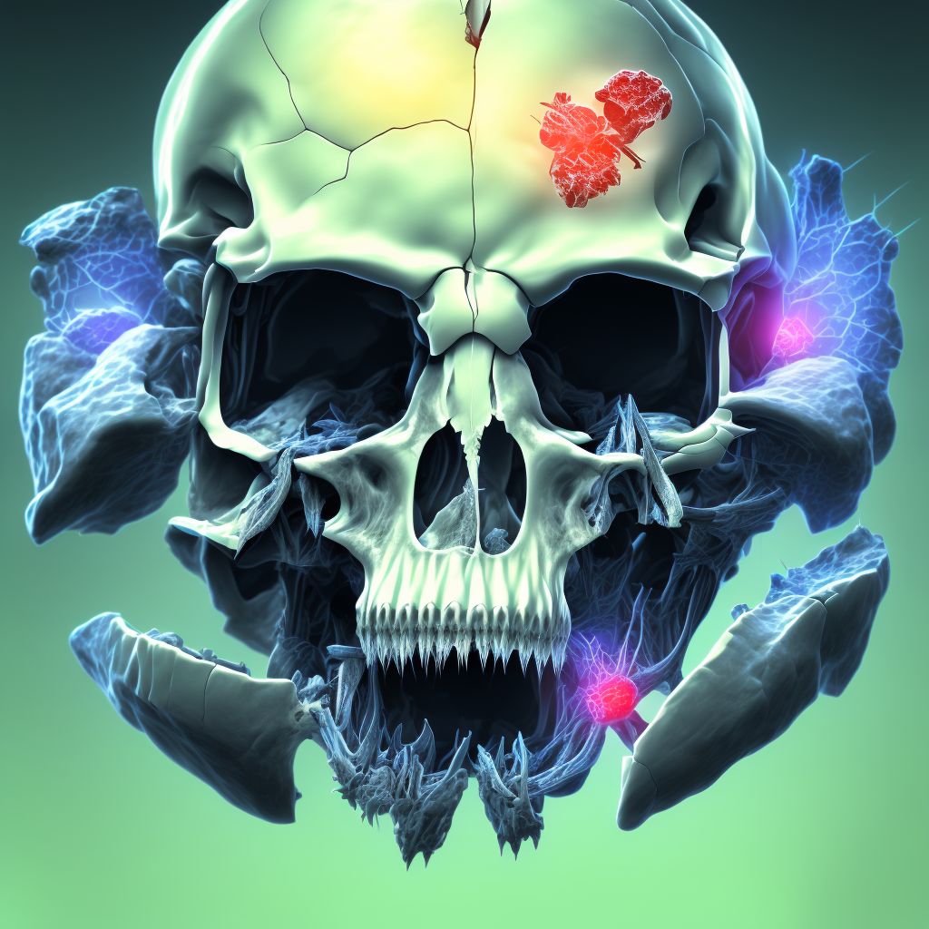 Fracture of subcondylar process of mandible, subsequent encounter for fracture with routine healing digital illustration