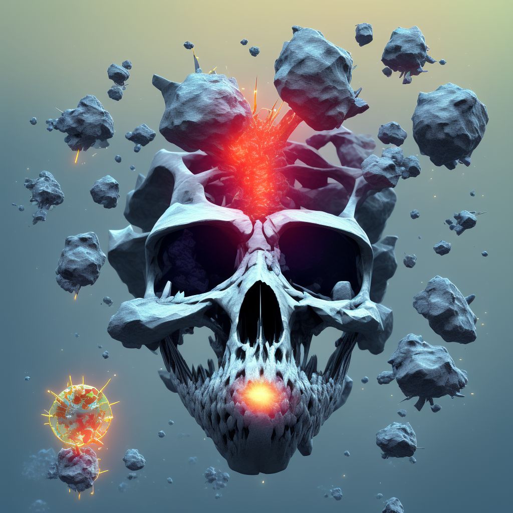 Fracture of coronoid process of left mandible, subsequent encounter for fracture with delayed healing digital illustration