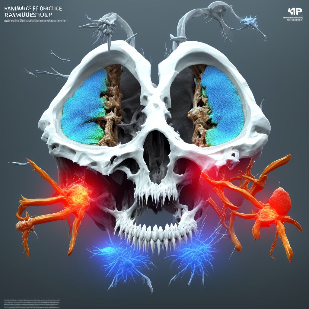 Fracture of ramus of mandible, unspecified side, sequela digital illustration