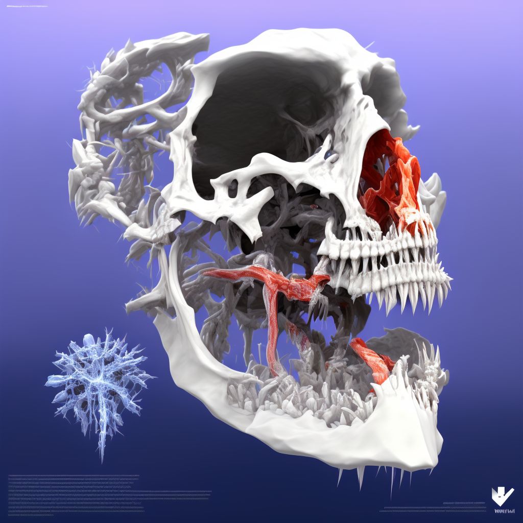 Fracture of ramus of left mandible, initial encounter for closed fracture digital illustration