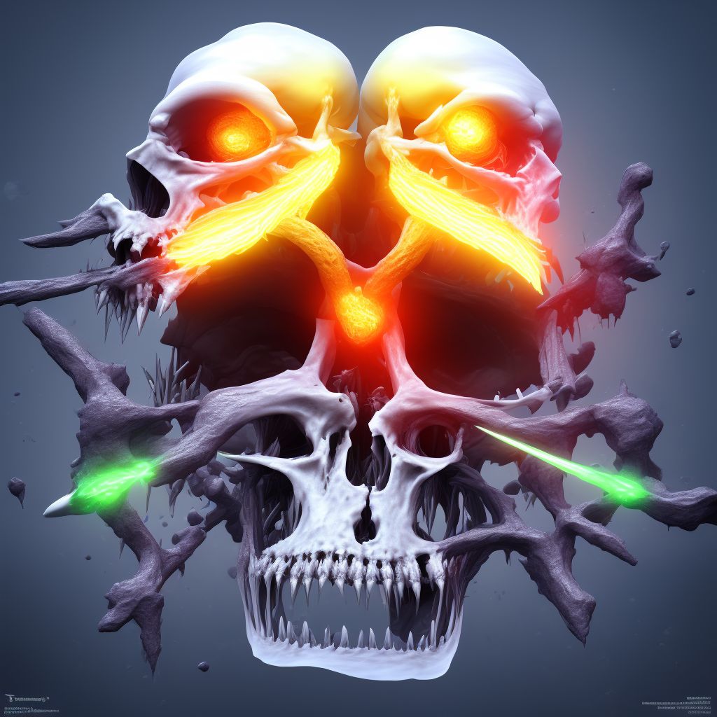 Fracture of symphysis of mandible, subsequent encounter for fracture with routine healing digital illustration