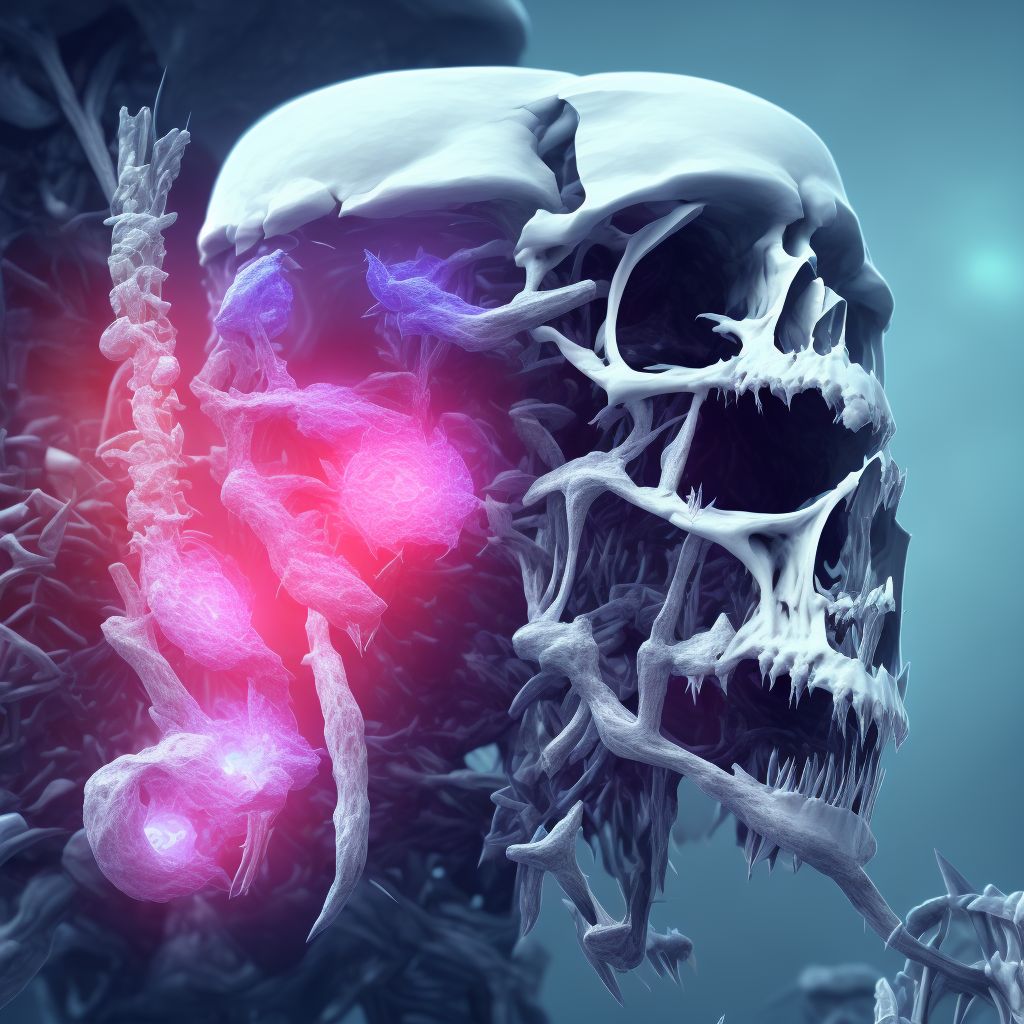 Fracture of alveolus of mandible, unspecified side, subsequent encounter for fracture with delayed healing digital illustration