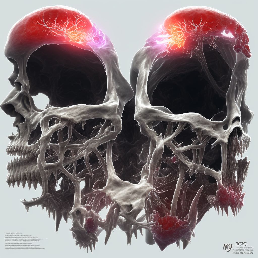 Fracture of alveolus of mandible, unspecified side, subsequent encounter for fracture with nonunion digital illustration