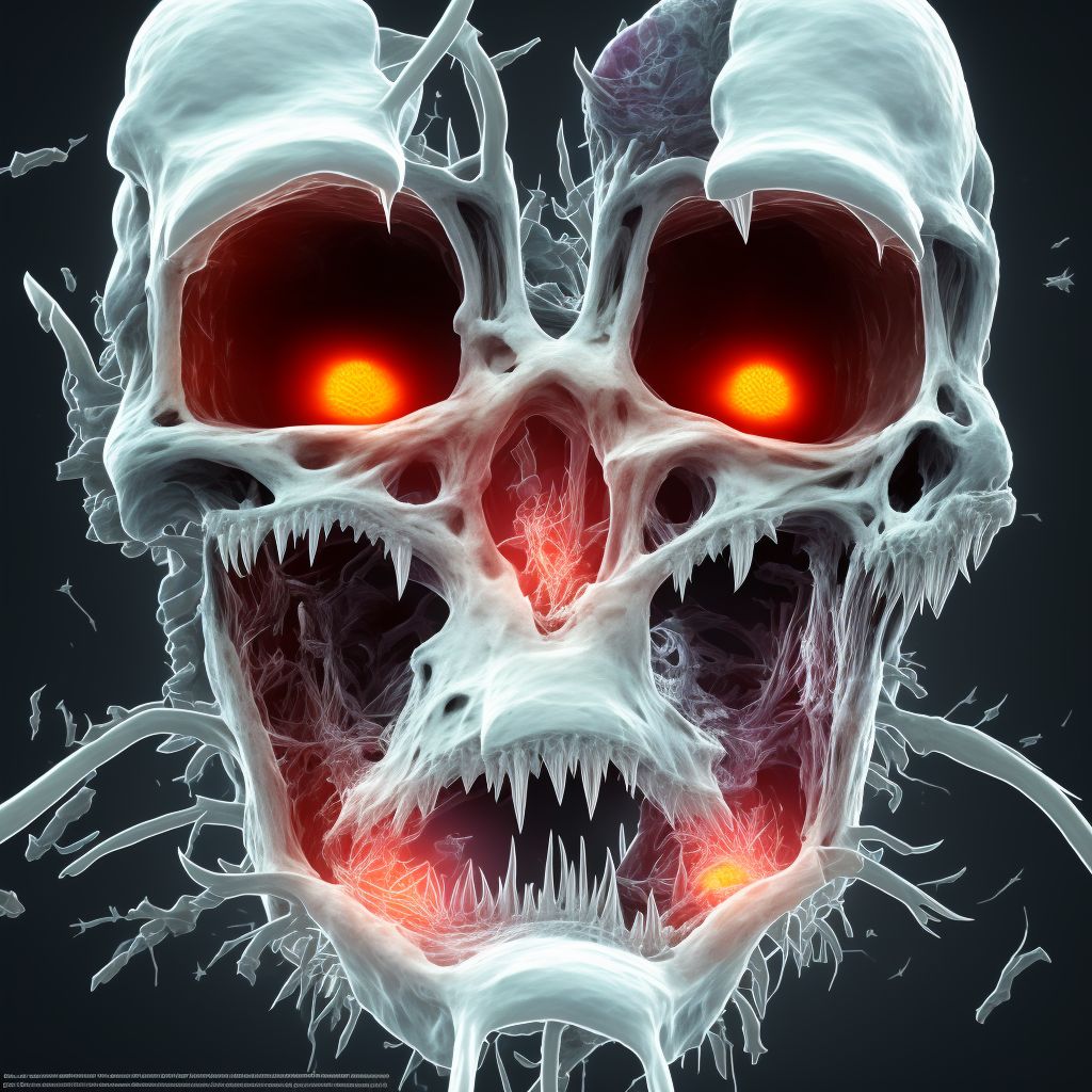 Fracture of alveolus of mandible, initial encounter for closed fracture digital illustration