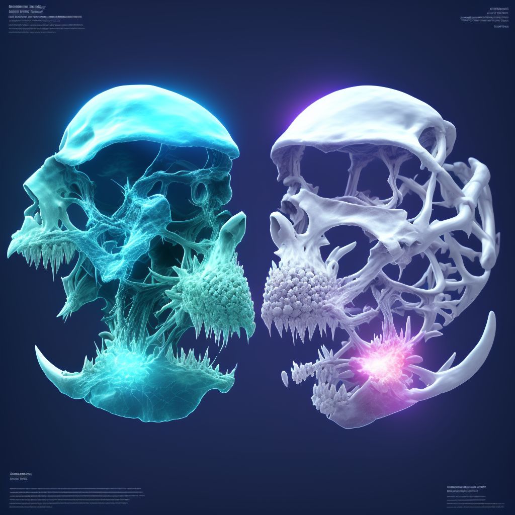 Fracture of mandible of other specified site, subsequent encounter for fracture with routine healing digital illustration