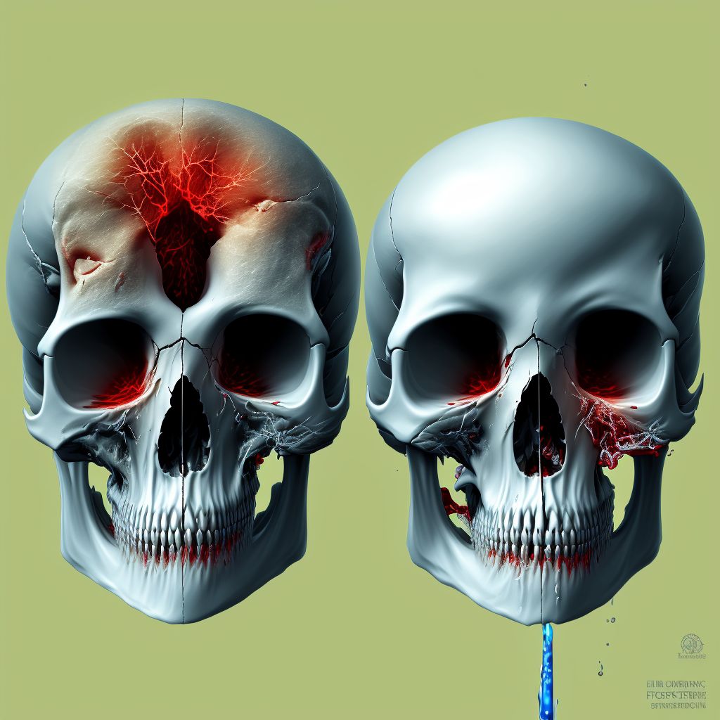 Fracture of other specified skull and facial bones, unspecified side, initial encounter for open fracture digital illustration