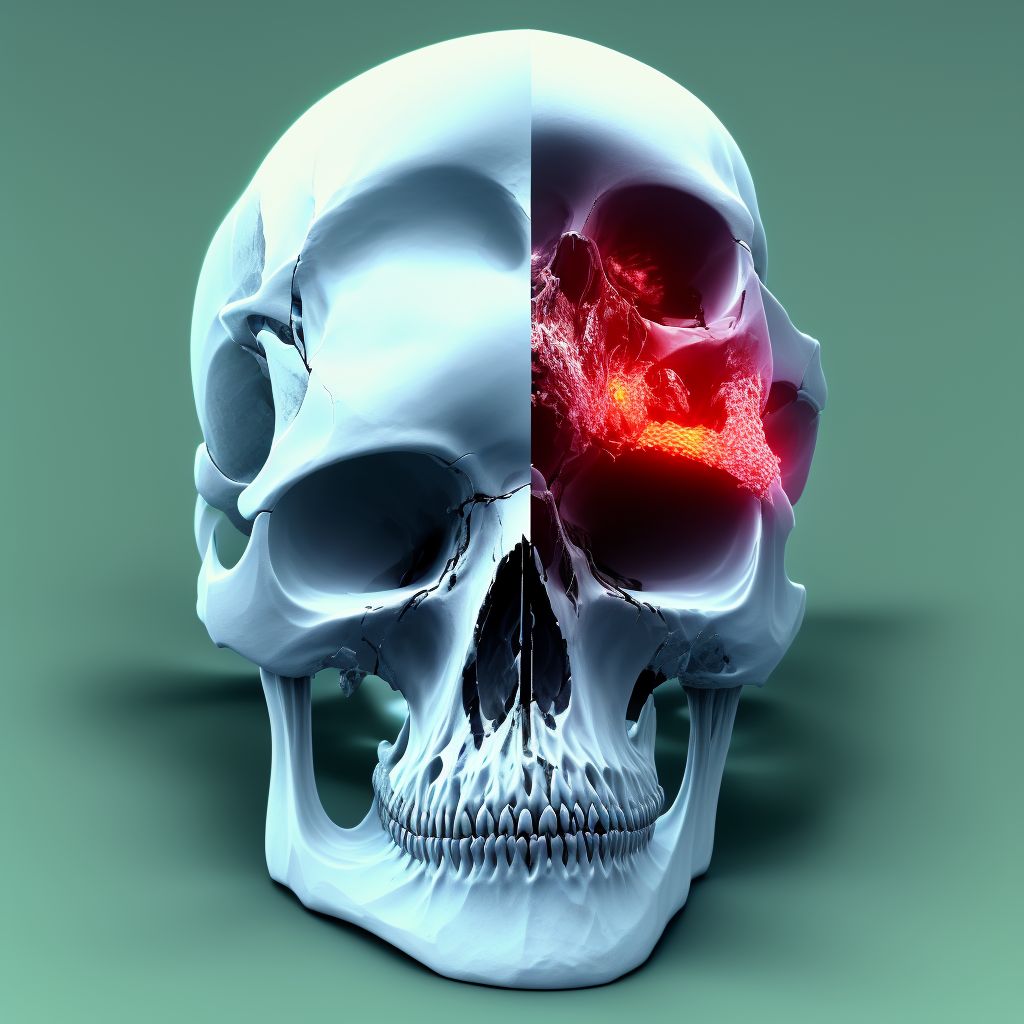 Fracture of other specified skull and facial bones, unspecified side, subsequent encounter for fracture with routine healing digital illustration