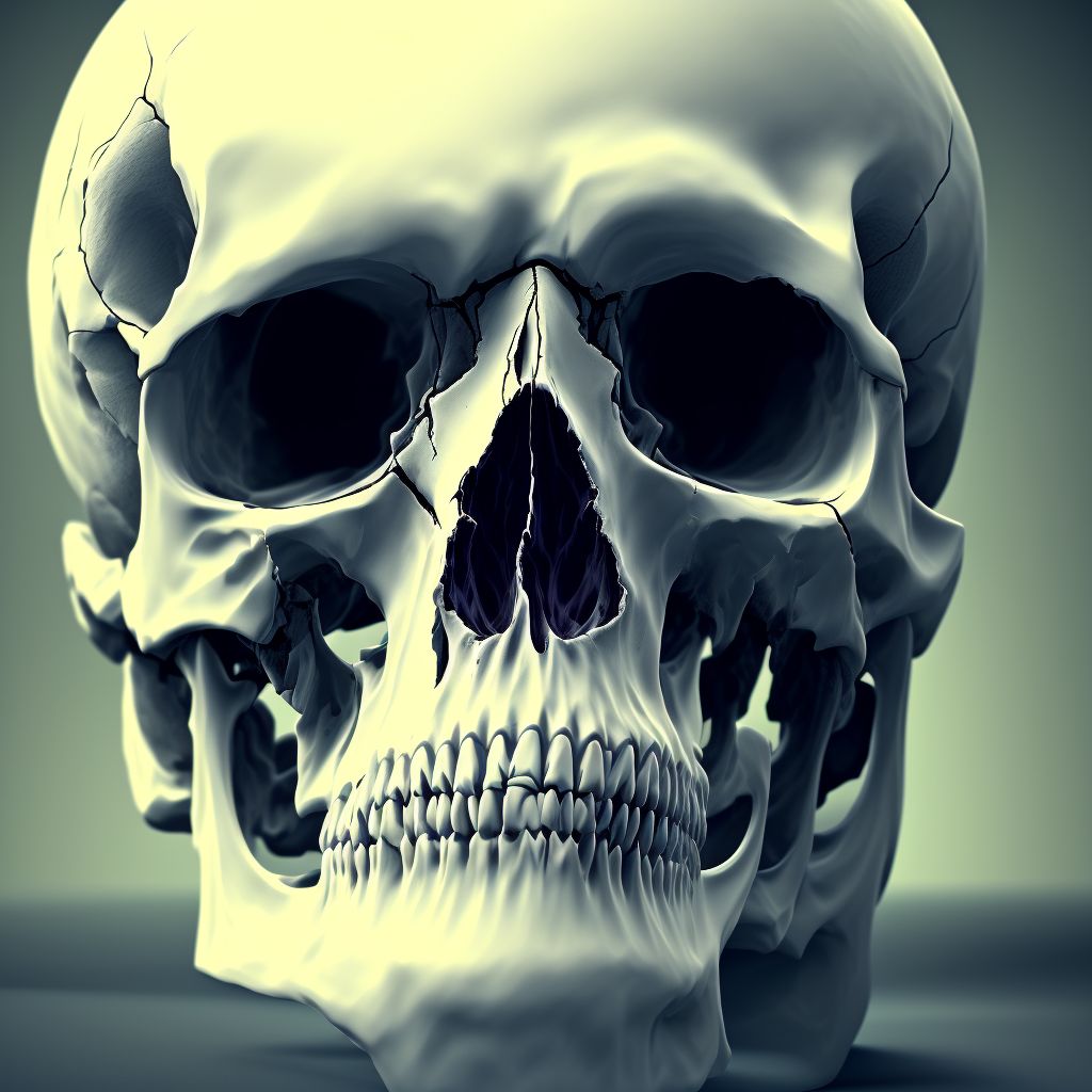 Fracture of other specified skull and facial bones, unspecified side, subsequent encounter for fracture with delayed healing digital illustration