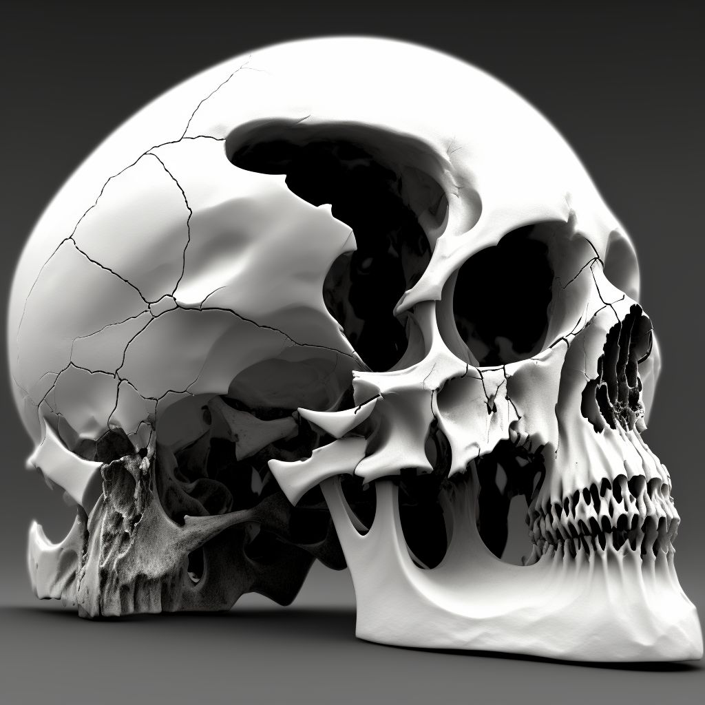 Fracture of other specified skull and facial bones, unspecified side, subsequent encounter for fracture with nonunion digital illustration