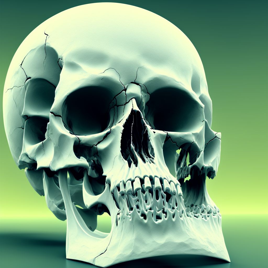 Fracture of other specified skull and facial bones, right side, initial encounter for open fracture digital illustration