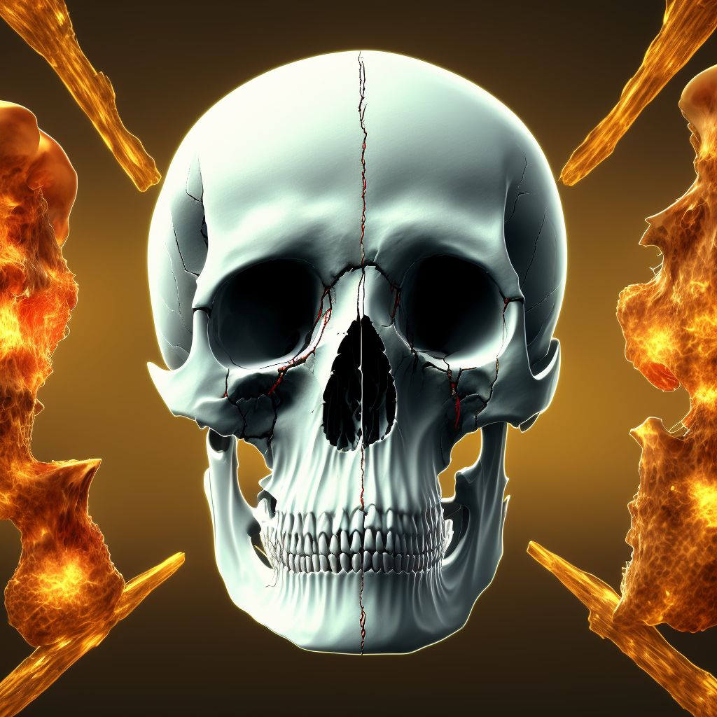 Fracture of other specified skull and facial bones, right side, sequela digital illustration