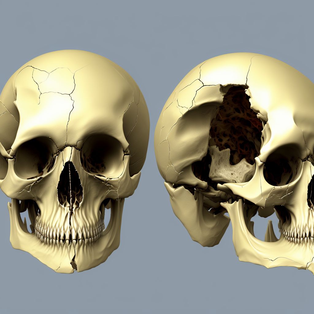 Fracture of other specified skull and facial bones, left side, initial encounter for closed fracture digital illustration