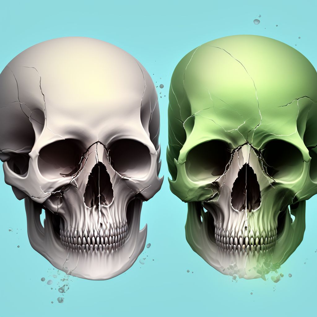 Fracture of other specified skull and facial bones, left side, initial encounter for open fracture digital illustration