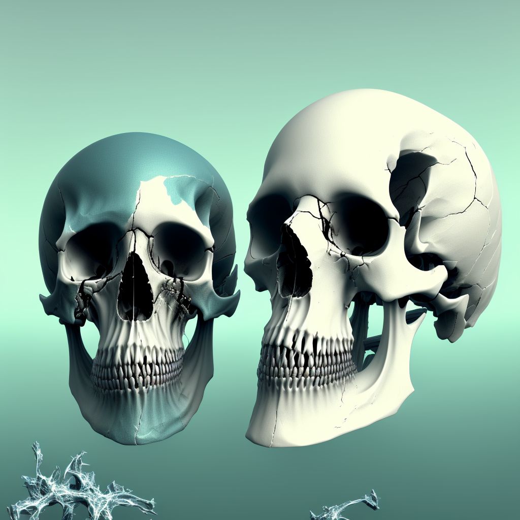 Fracture of other specified skull and facial bones, left side, subsequent encounter for fracture with routine healing digital illustration