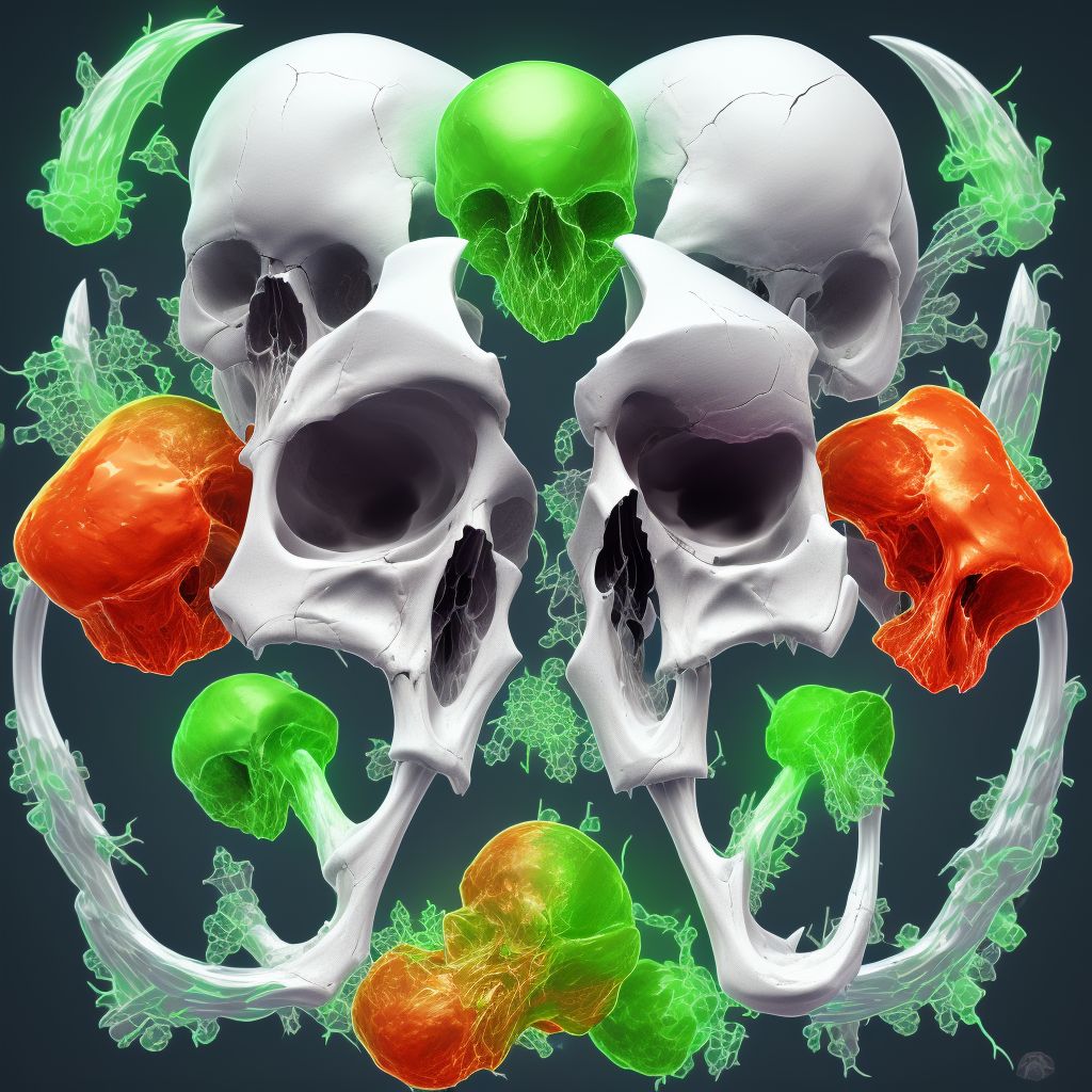 Fracture of other specified skull and facial bones, left side, sequela digital illustration