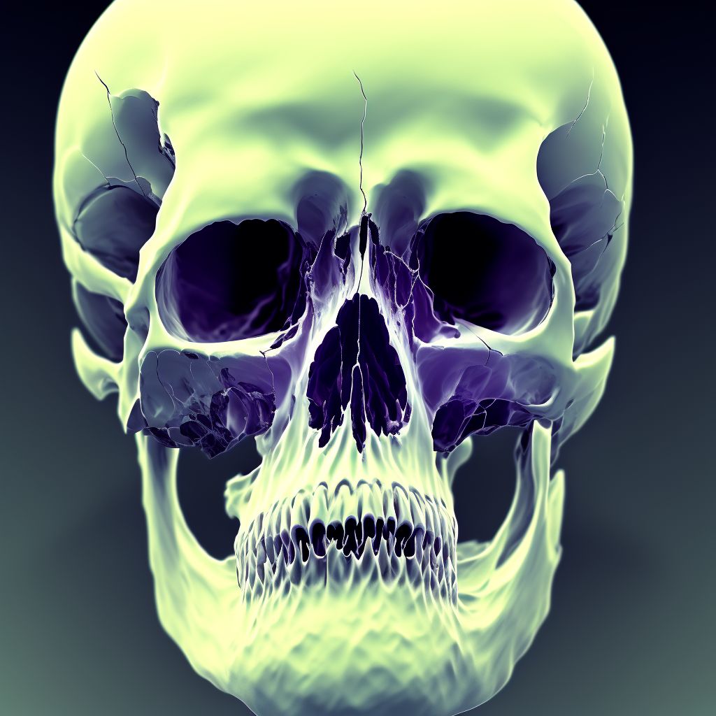 Fractures of other specified skull and facial bones, initial encounter for open fracture digital illustration