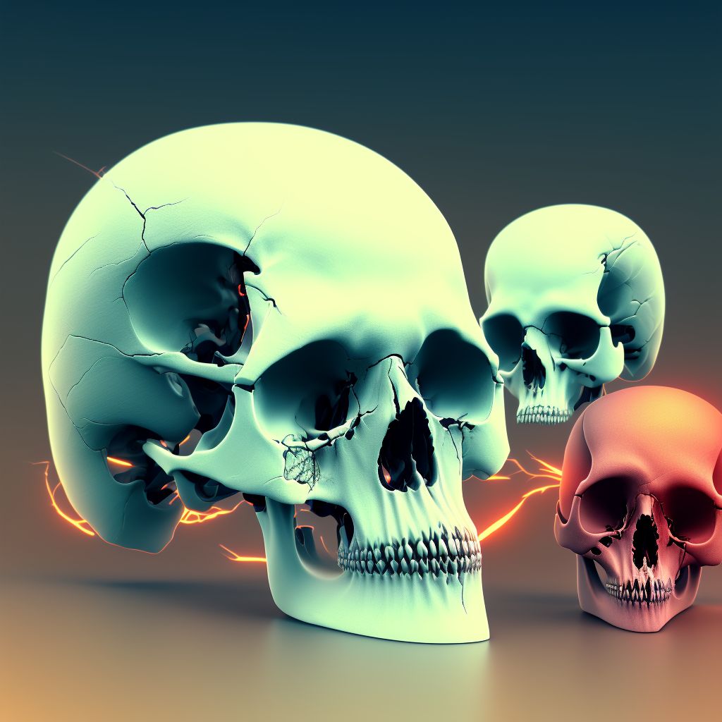 Fractures of other specified skull and facial bones, subsequent encounter for fracture with nonunion digital illustration