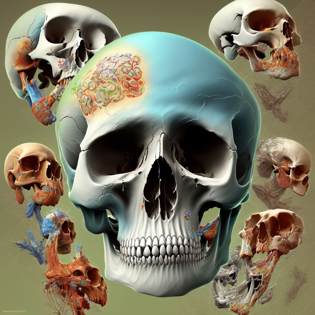 Fractures of other specified skull and facial bones, sequela digital illustration