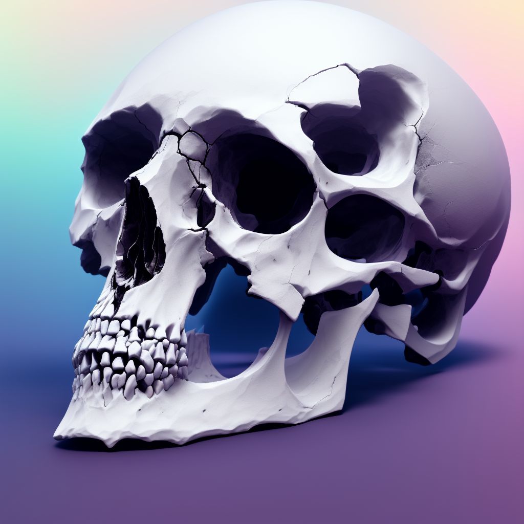 Unspecified fracture of skull, initial encounter for open fracture digital illustration