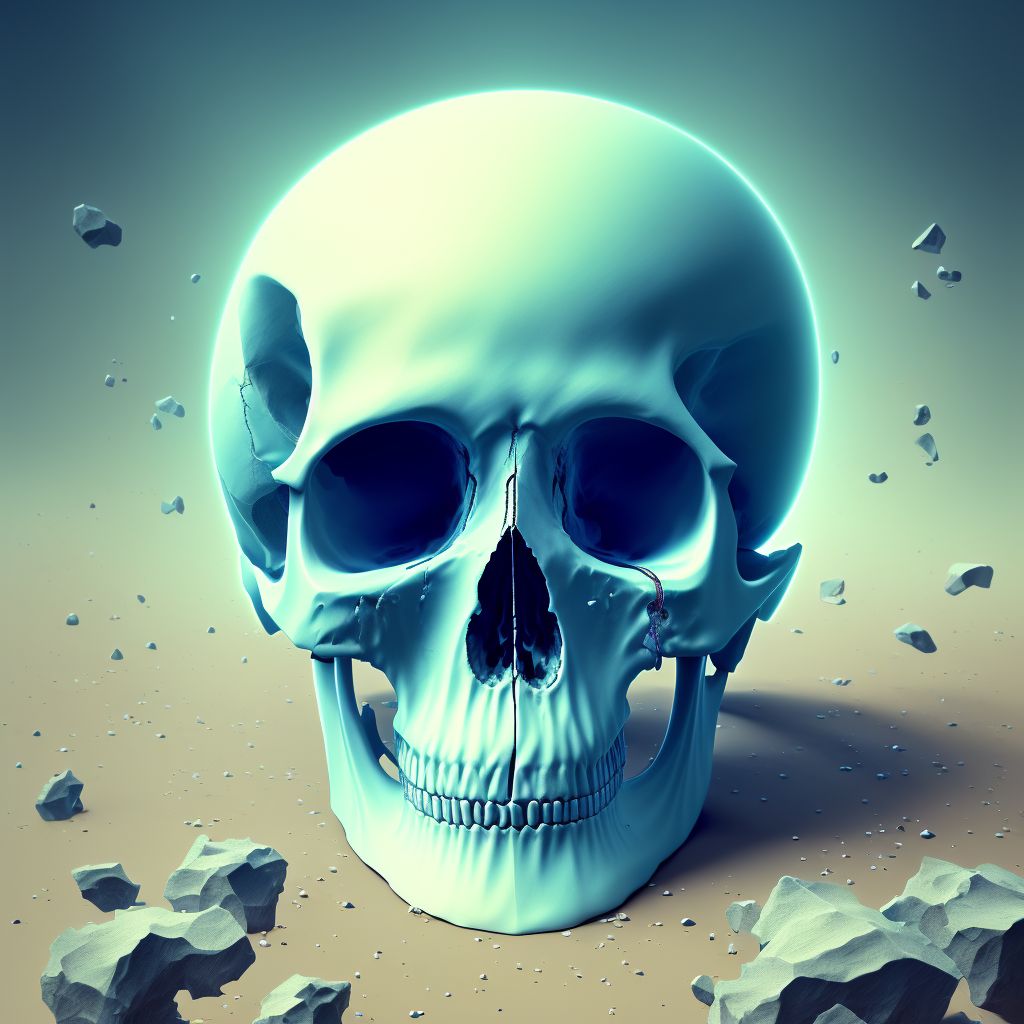 Unspecified fracture of skull, sequela digital illustration