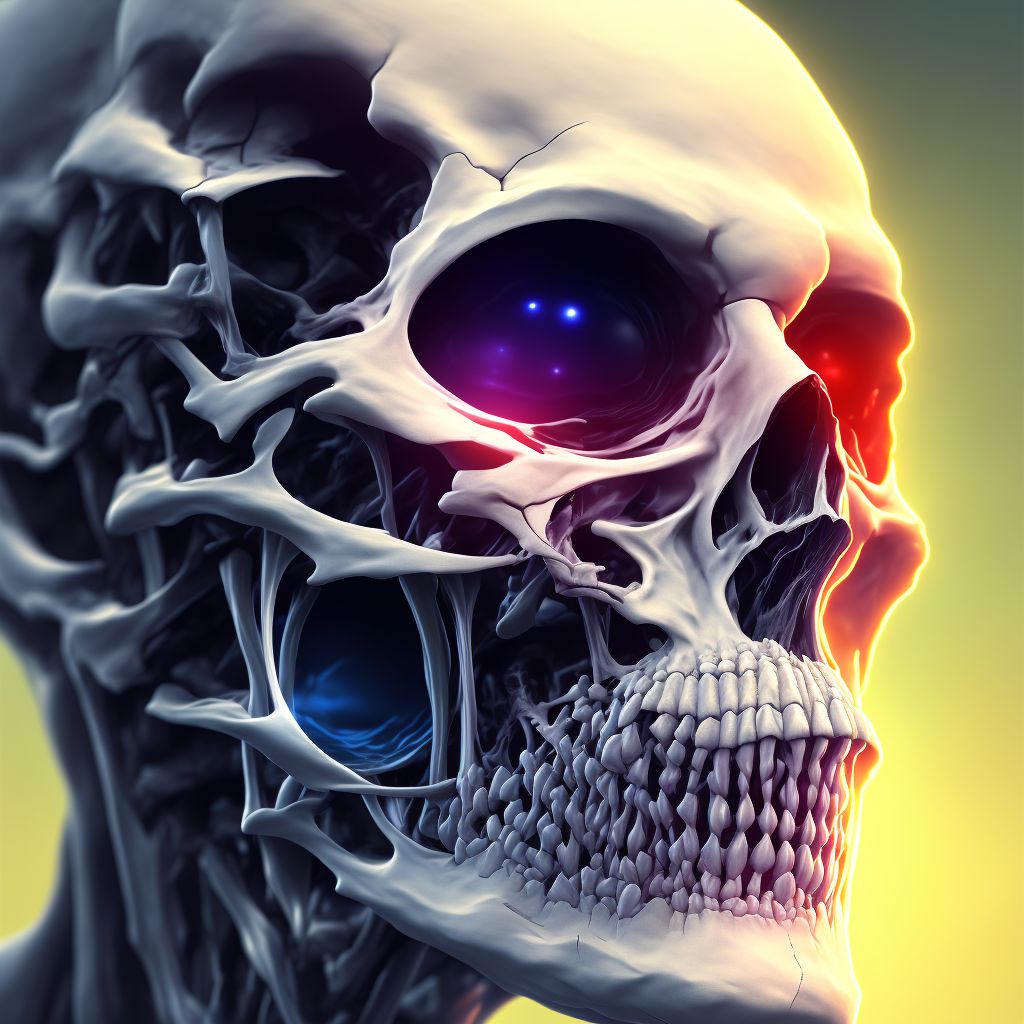 Unspecified fracture of facial bones, sequela digital illustration