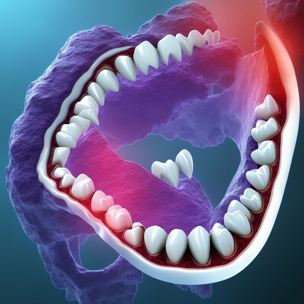 Dislocation of tooth, sequela digital illustration