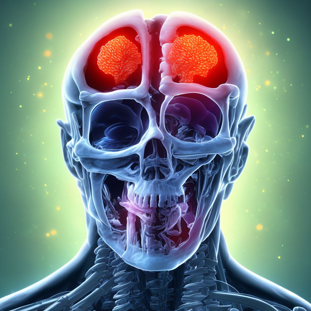 Sprain of joints and ligaments of other parts of head, initial encounter digital illustration