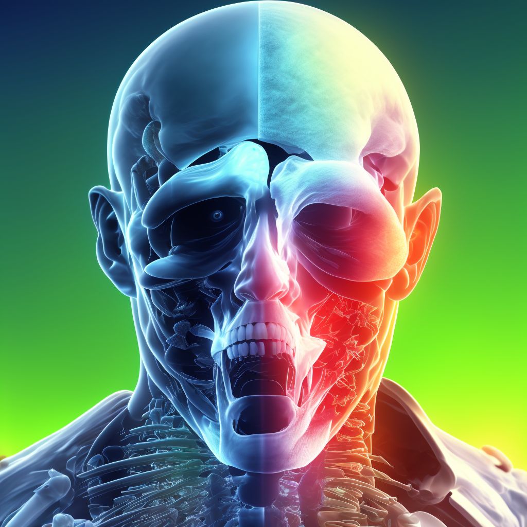 Sprain of joints and ligaments of other parts of head, sequela digital illustration