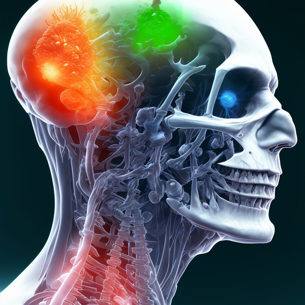 Sprain of joints and ligaments of unspecified parts of head, initial encounter digital illustration