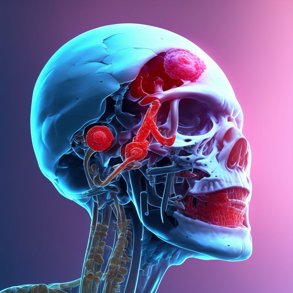 Sprain of joints and ligaments of unspecified parts of head, subsequent encounter digital illustration