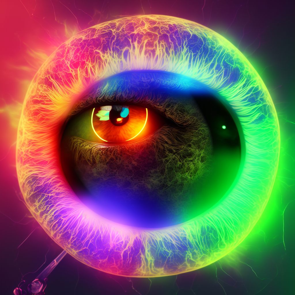 Injury of optic nerve, left eye, sequela digital illustration