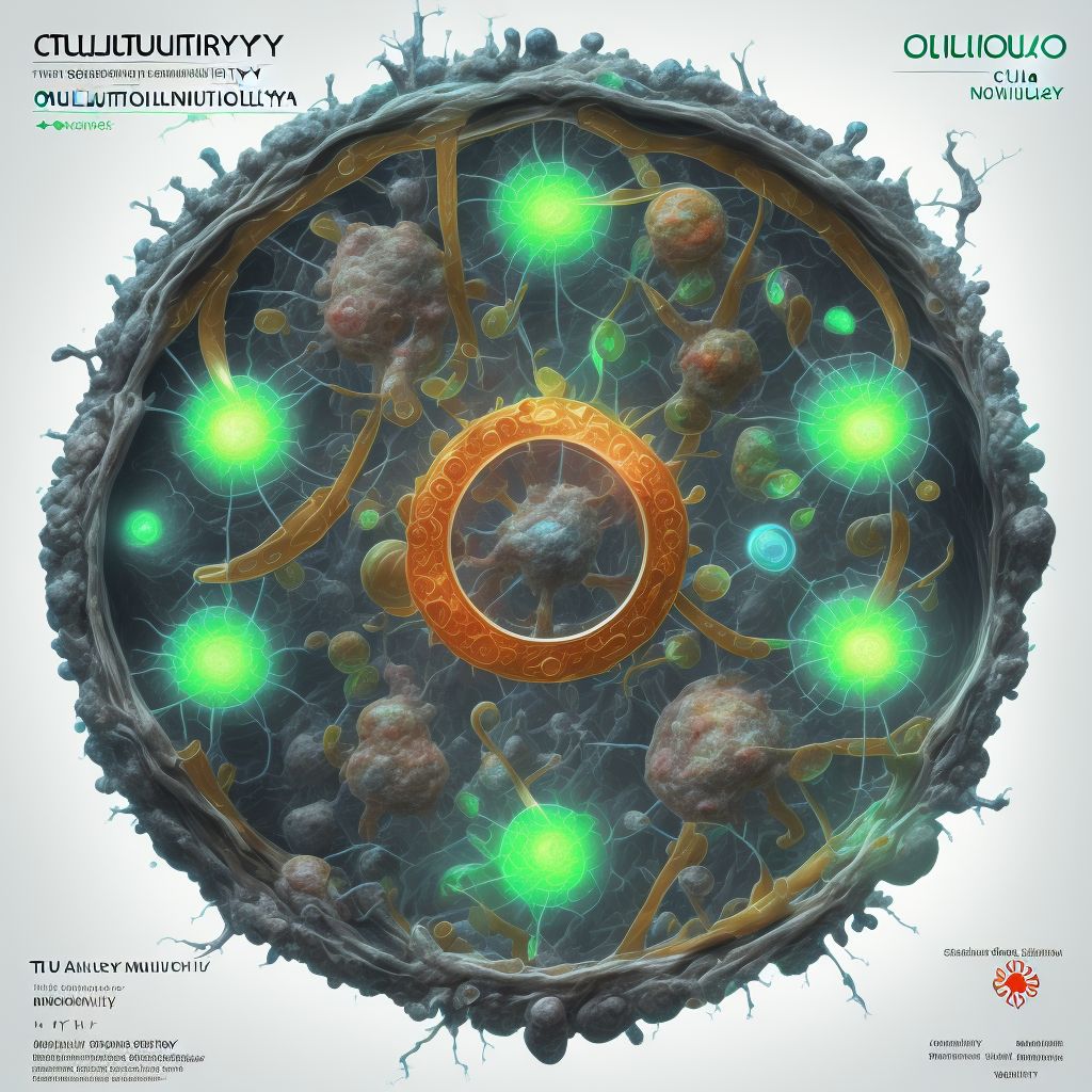 Injury of oculomotor nerve, right side, sequela digital illustration