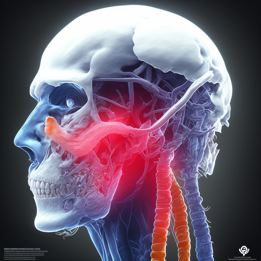 Injury of trigeminal nerve, unspecified side, sequela digital illustration